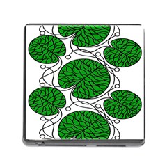 Bottna Fabric Leaf Green Memory Card Reader (square) by Mariart