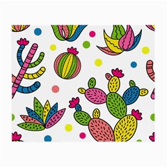 Cactus Seamless Pattern Background Polka Wave Rainbow Small Glasses Cloth (2-side)