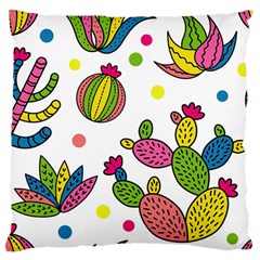 Cactus Seamless Pattern Background Polka Wave Rainbow Large Cushion Case (two Sides)