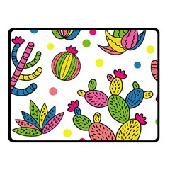 Cactus Seamless Pattern Background Polka Wave Rainbow Double Sided Fleece Blanket (small)  by Mariart