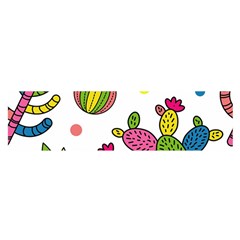 Cactus Seamless Pattern Background Polka Wave Rainbow Satin Scarf (oblong)