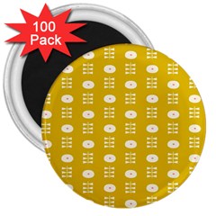 Circle Polka Chevron Orange Pink Spot Dots 3  Magnets (100 Pack)