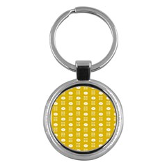 Circle Polka Chevron Orange Pink Spot Dots Key Chains (round) 