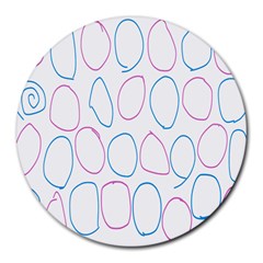 Circles Featured Pink Blue Round Mousepads by Mariart