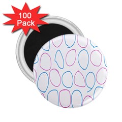 Circles Featured Pink Blue 2 25  Magnets (100 Pack) 