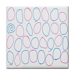 Circles Featured Pink Blue Face Towel