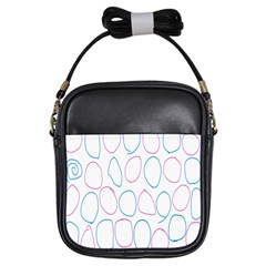 Circles Featured Pink Blue Girls Sling Bags by Mariart