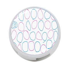 Circles Featured Pink Blue 4-port Usb Hub (two Sides) 