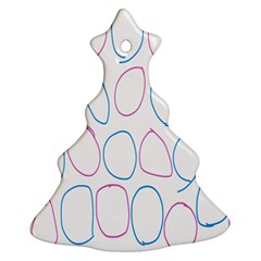 Circles Featured Pink Blue Christmas Tree Ornament (two Sides)