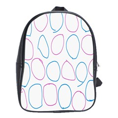 Circles Featured Pink Blue School Bag (xl) by Mariart