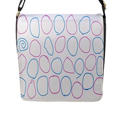 Circles Featured Pink Blue Flap Messenger Bag (l)  by Mariart
