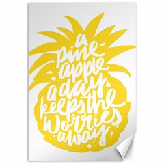 Cute Pineapple Yellow Fruite Canvas 12  X 18   by Mariart