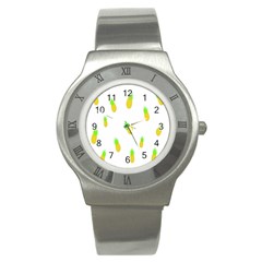 Cute Pineapple Fruite Yellow Green Stainless Steel Watch