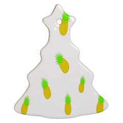 Cute Pineapple Fruite Yellow Green Christmas Tree Ornament (two Sides)