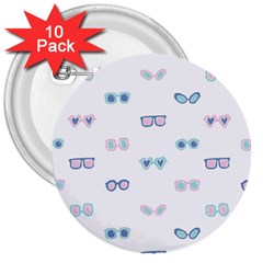 Cute Sexy Funny Sunglasses Kids Pink Blue 3  Buttons (10 Pack) 