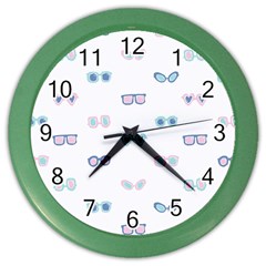 Cute Sexy Funny Sunglasses Kids Pink Blue Color Wall Clocks