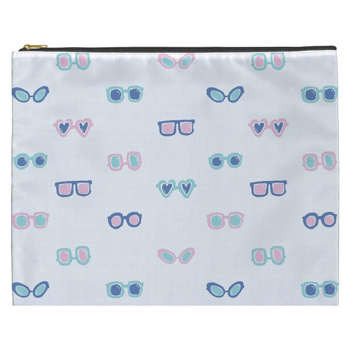 Cute Sexy Funny Sunglasses Kids Pink Blue Cosmetic Bag (XXXL) 