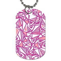 Conversational Triangles Pink White Dog Tag (two Sides)