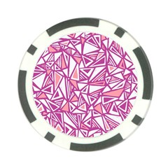 Conversational Triangles Pink White Poker Chip Card Guard (10 Pack) by Mariart