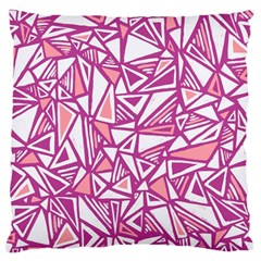Conversational Triangles Pink White Standard Flano Cushion Case (two Sides)