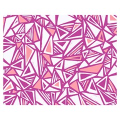 Conversational Triangles Pink White Double Sided Flano Blanket (medium) 