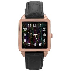 Brain Cell Dendrites Rose Gold Leather Watch 