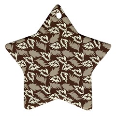 Dried Leaves Grey White Camuflage Summer Ornament (star)