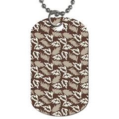 Dried Leaves Grey White Camuflage Summer Dog Tag (two Sides)