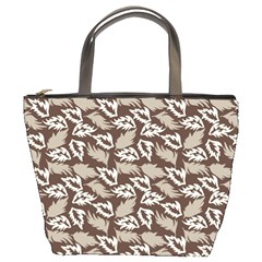 Dried Leaves Grey White Camuflage Summer Bucket Bags by Mariart