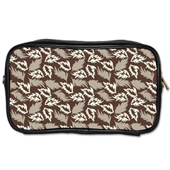 Dried Leaves Grey White Camuflage Summer Toiletries Bags