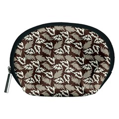 Dried Leaves Grey White Camuflage Summer Accessory Pouches (medium)  by Mariart
