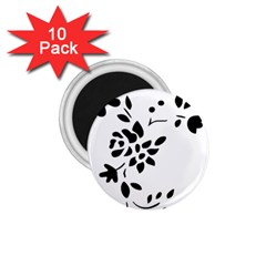 Flower Rose Black Sexy 1 75  Magnets (10 Pack)  by Mariart