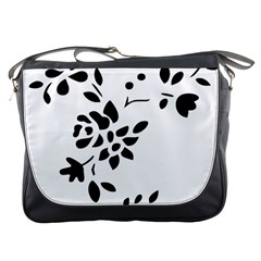 Flower Rose Black Sexy Messenger Bags by Mariart