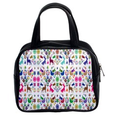 Birds Fish Flowers Floral Star Blue White Sexy Animals Beauty Rainbow Pink Purple Blue Green Orange Classic Handbags (2 Sides) by Mariart