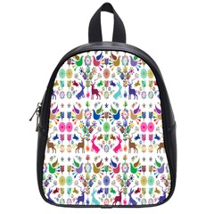 Birds Fish Flowers Floral Star Blue White Sexy Animals Beauty Rainbow Pink Purple Blue Green Orange School Bag (small) by Mariart