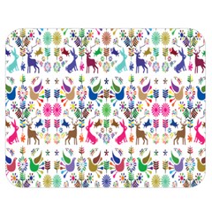 Birds Fish Flowers Floral Star Blue White Sexy Animals Beauty Rainbow Pink Purple Blue Green Orange Double Sided Flano Blanket (medium) 