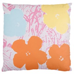 Flower Sunflower Floral Pink Orange Beauty Blue Yellow Large Cushion Case (one Side)