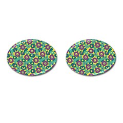 Discrete State Turing Pattern Polka Dots Green Purple Yellow Rainbow Sexy Beauty Cufflinks (oval) by Mariart