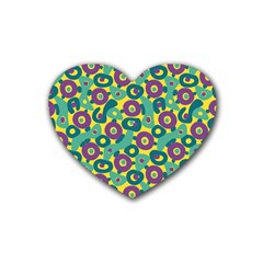 Discrete State Turing Pattern Polka Dots Green Purple Yellow Rainbow Sexy Beauty Heart Coaster (4 Pack)  by Mariart