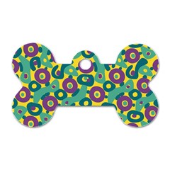 Discrete State Turing Pattern Polka Dots Green Purple Yellow Rainbow Sexy Beauty Dog Tag Bone (one Side) by Mariart