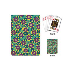 Discrete State Turing Pattern Polka Dots Green Purple Yellow Rainbow Sexy Beauty Playing Cards (mini)  by Mariart