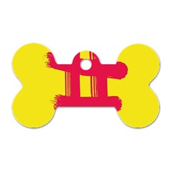 Fun Ain t Gone Fence Sign Red Yellow Flag Dog Tag Bone (two Sides)