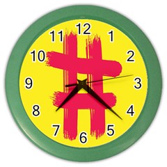 Fun Ain t Gone Fence Sign Red Yellow Flag Color Wall Clocks