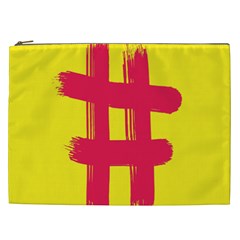 Fun Ain t Gone Fence Sign Red Yellow Flag Cosmetic Bag (xxl)  by Mariart