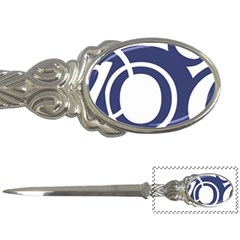 Garamond Blue White Wave Chevron Letter Openers by Mariart