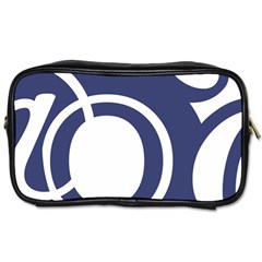 Garamond Blue White Wave Chevron Toiletries Bags 2-side by Mariart