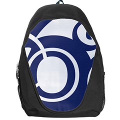 Garamond Blue White Wave Chevron Backpack Bag