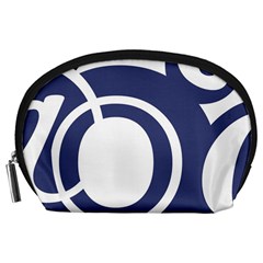 Garamond Blue White Wave Chevron Accessory Pouches (large)  by Mariart