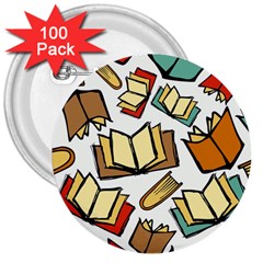 Friends Library Lobby Book Sale 3  Buttons (100 Pack) 