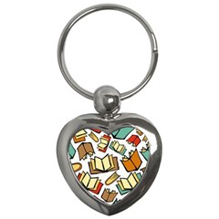 Friends Library Lobby Book Sale Key Chains (heart)  by Mariart